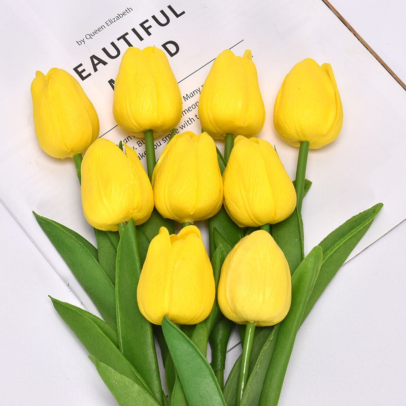 Talia – Mini-Tulipes en PU comme fleurs déco artificielles