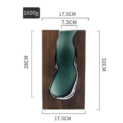 Miyako – Vase en bois et verre nordique à bord vivant