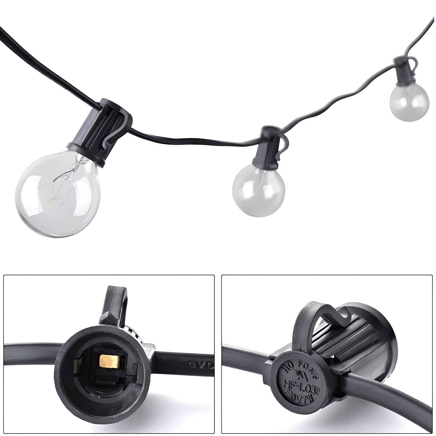 Rowan – Guirlande lumineuse G40 avec filaments en tungstène