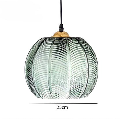 Aveline – Suspension en verre avec motif de feuille