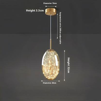 Arian – Lustre en verre et laiton ancien