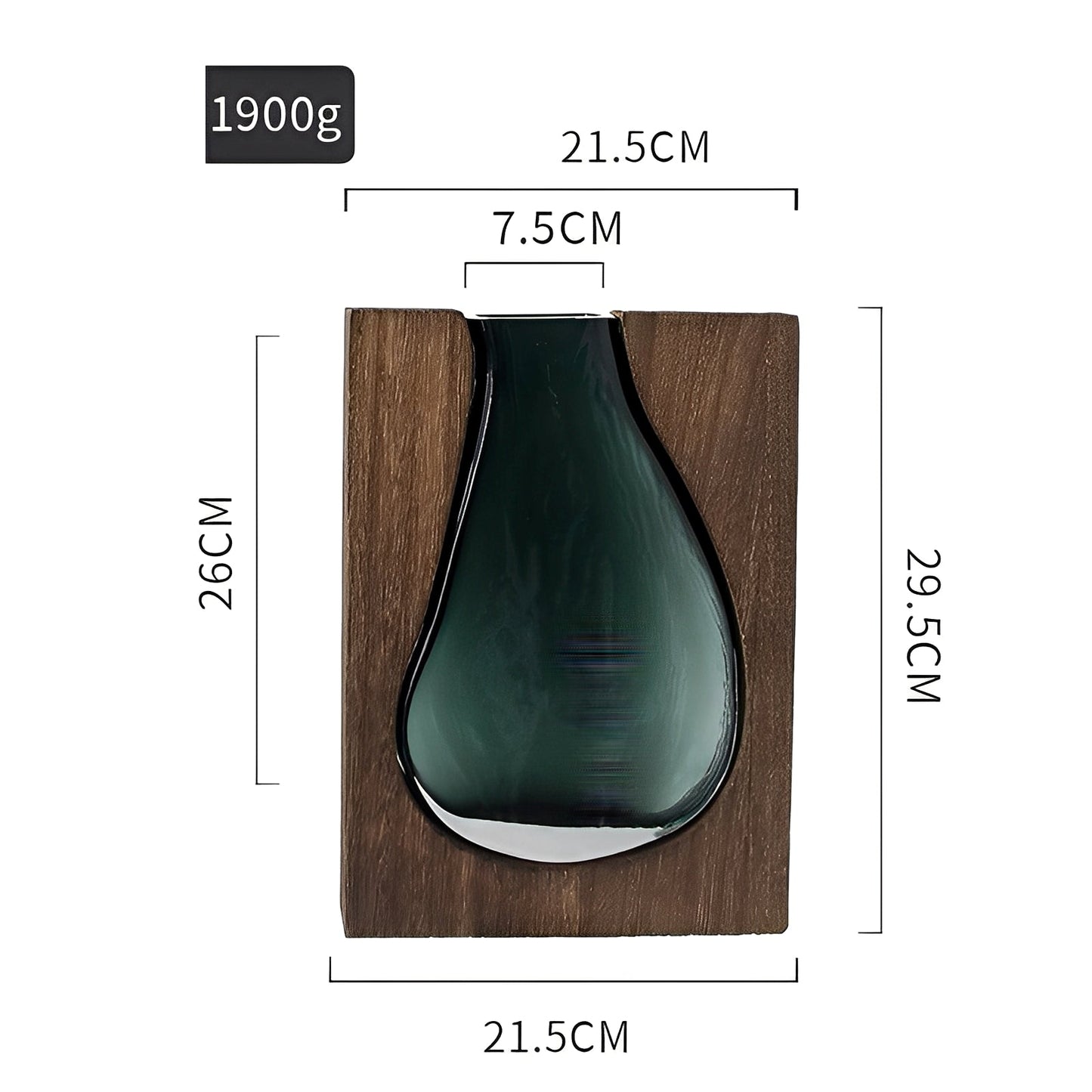 Miyako – Vase en bois et verre nordique à bord vivant