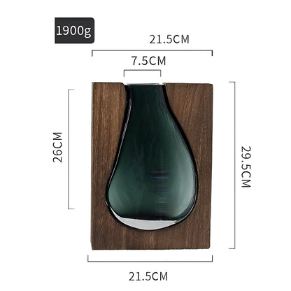 Miyako – Vase en bois et verre nordique à bord vivant