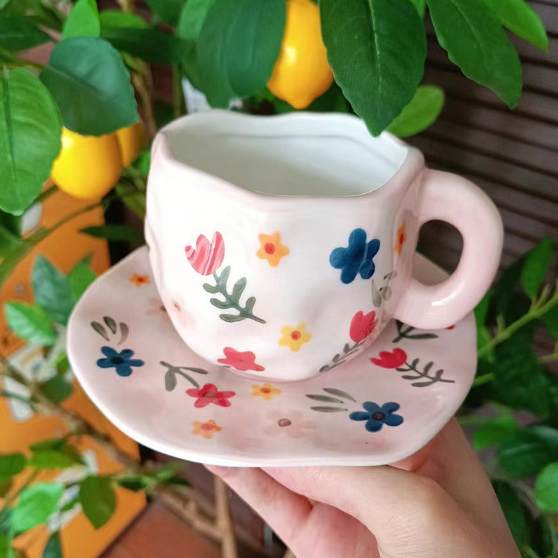 Arielle – Rétro Coeur Main Pincer Tasse à Café