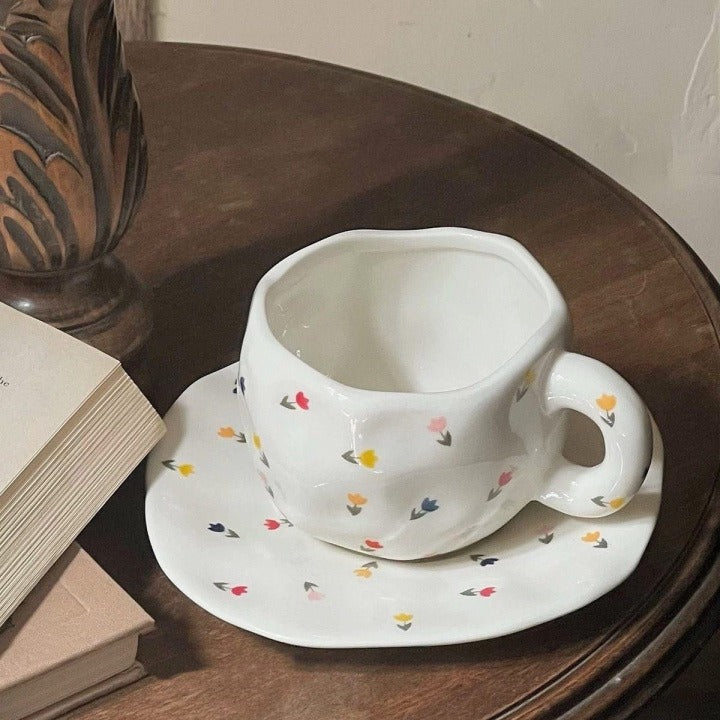 Arielle – Rétro Coeur Main Pincer Tasse à Café