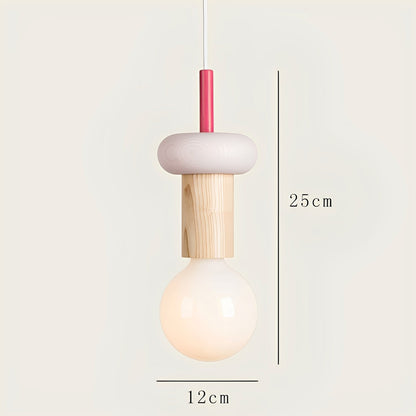 Tsubaki – Lampe Suspendue en Bois Géométrique et Colorée