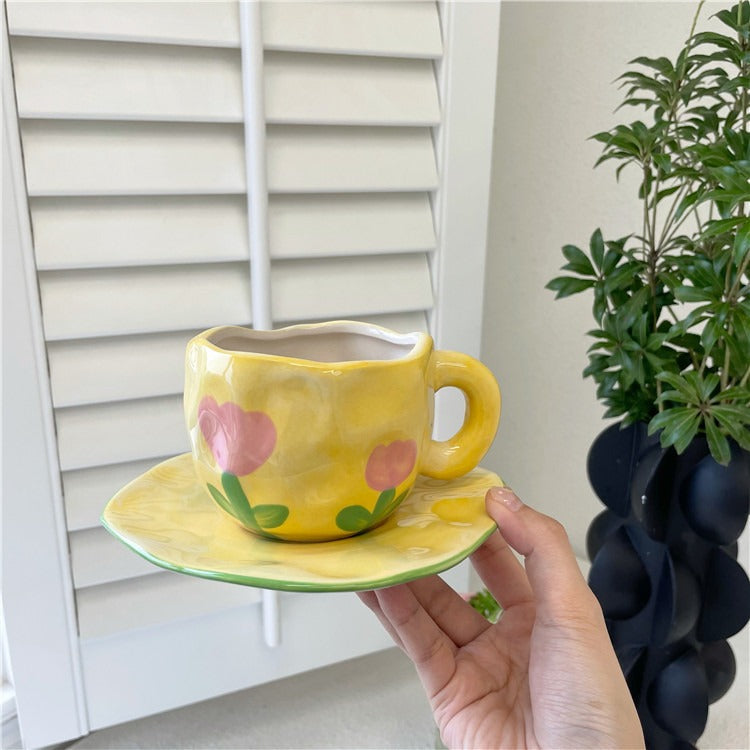 Arielle – Rétro Coeur Main Pincer Tasse à Café