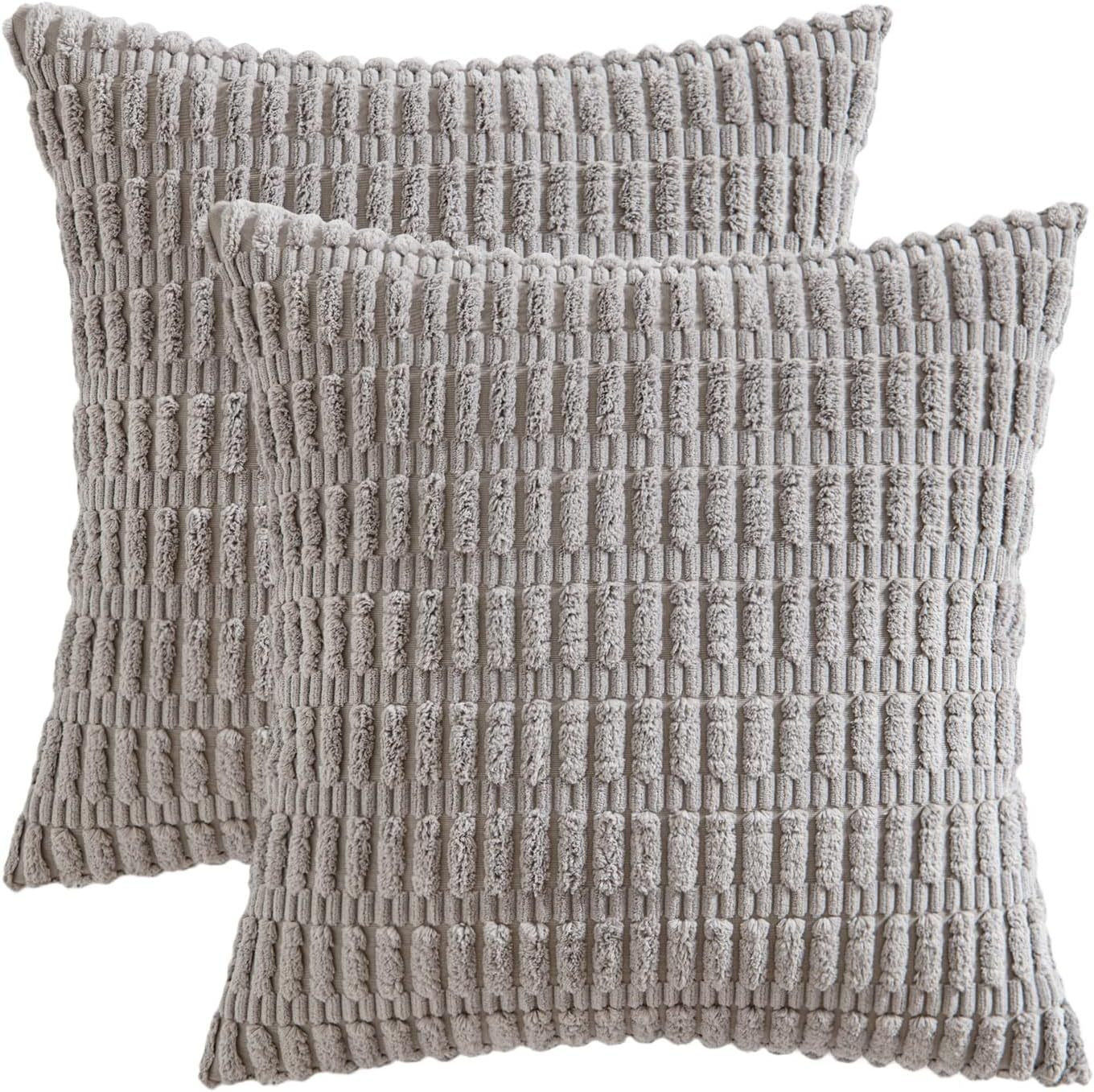 Whea – Coussin en velours côtelé avec structure en épis de blé