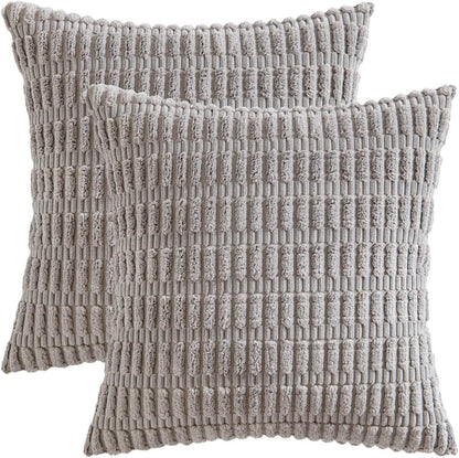 Whea – Coussin en velours côtelé avec structure en épis de blé