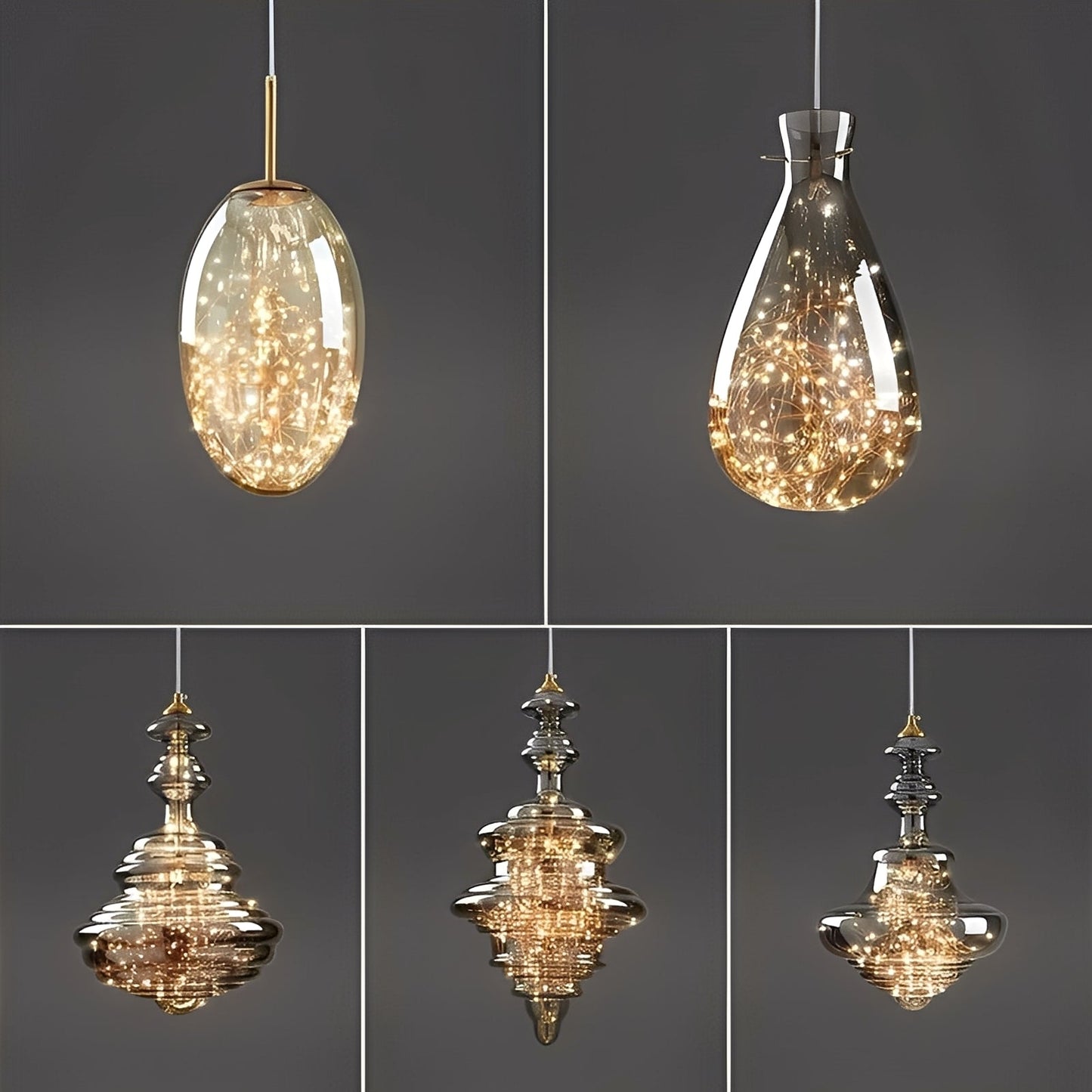 Arian – Lustre en verre et laiton ancien