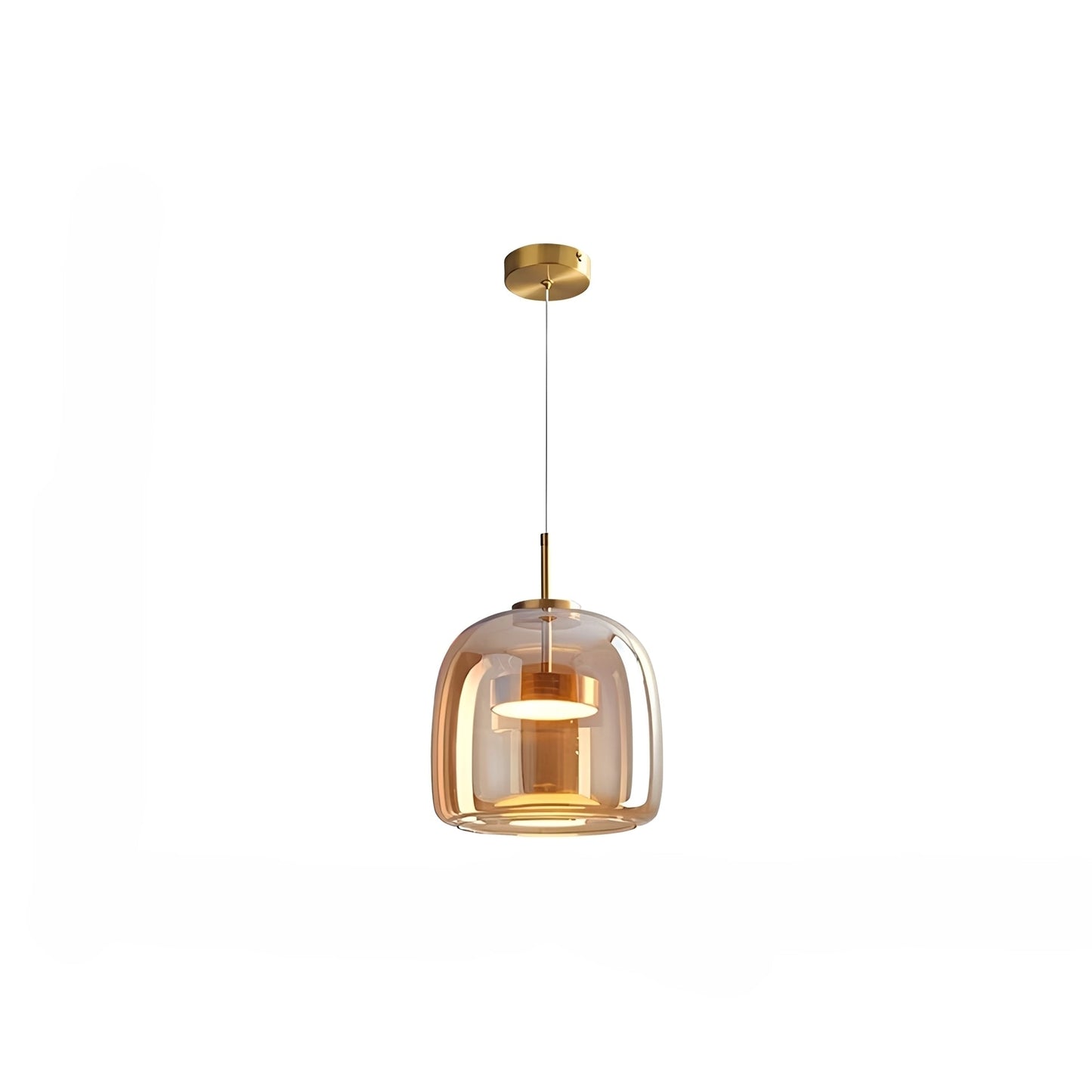 Renzo – Lampe pendante en verre cuivre italien