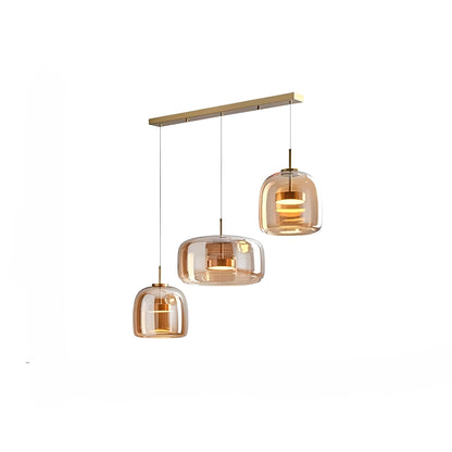 Renzo – Lampe pendante en verre cuivre italien
