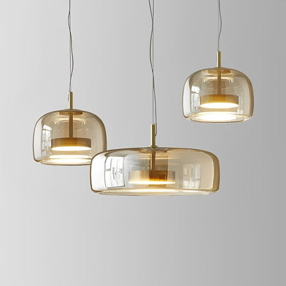 Renzo – Lampe pendante en verre cuivre italien