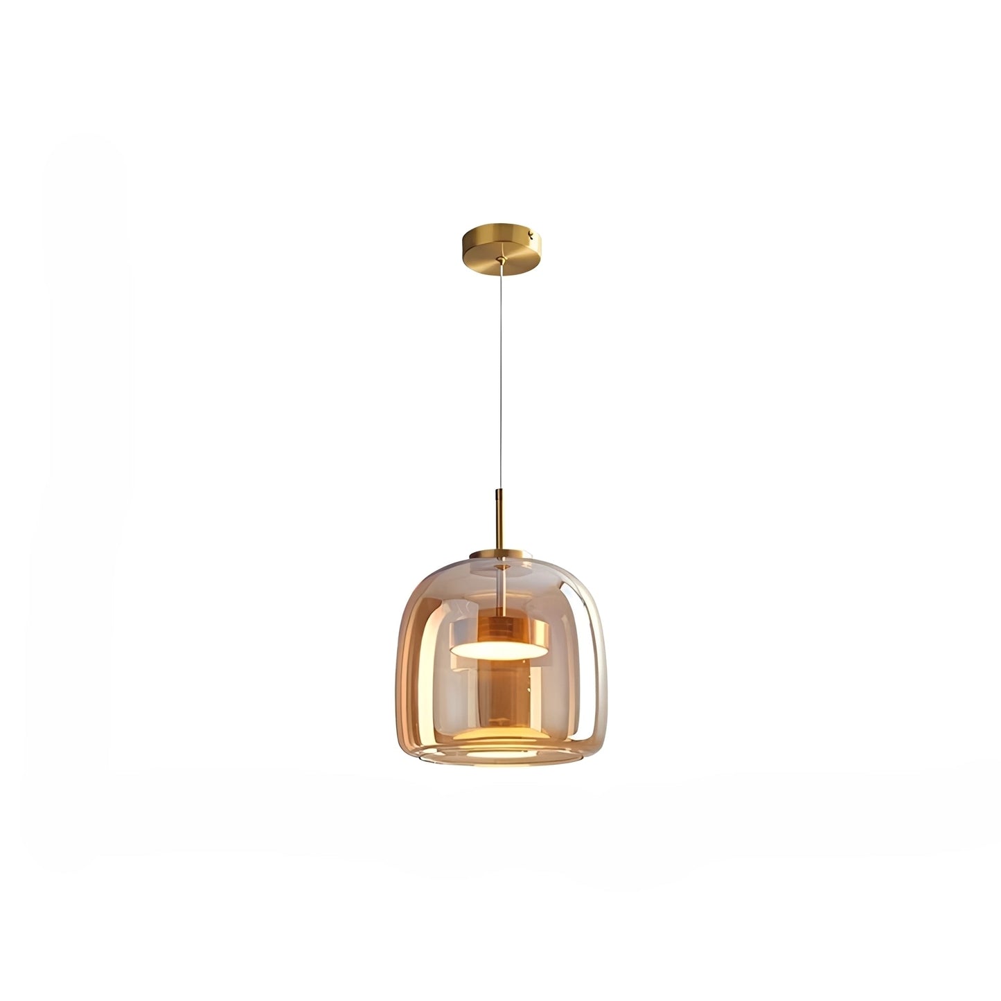 Renzo – Lampe pendante en verre cuivre italien