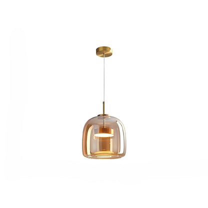 Renzo – Lampe pendante en verre cuivre italien