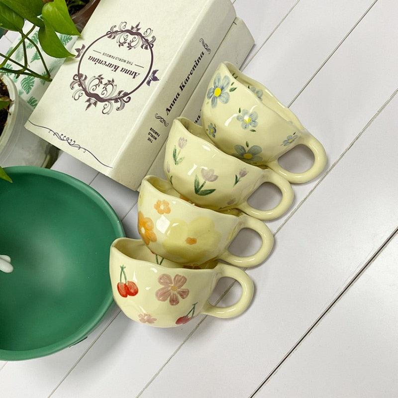 FleurTasse – Tasse artisanale avec fleurs et cerises
