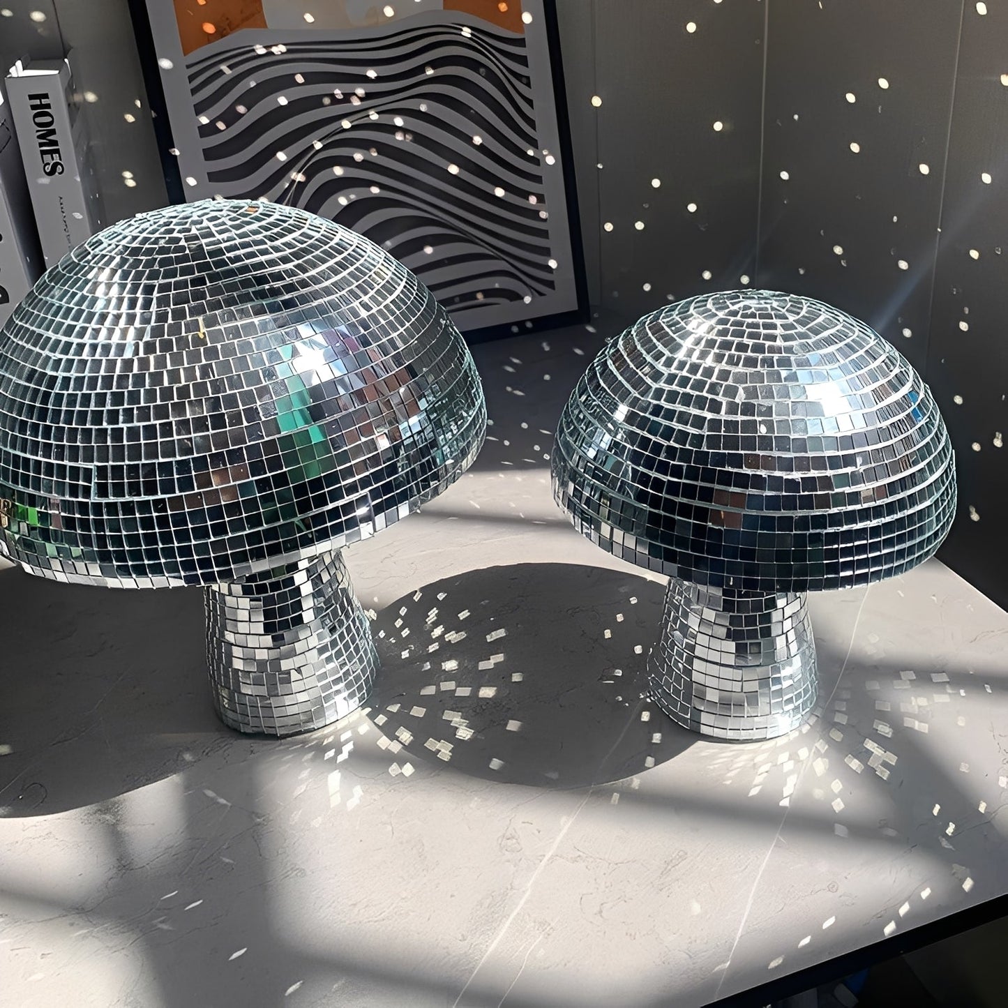 MiraMush – Lampe champignon fait main en verre miroir