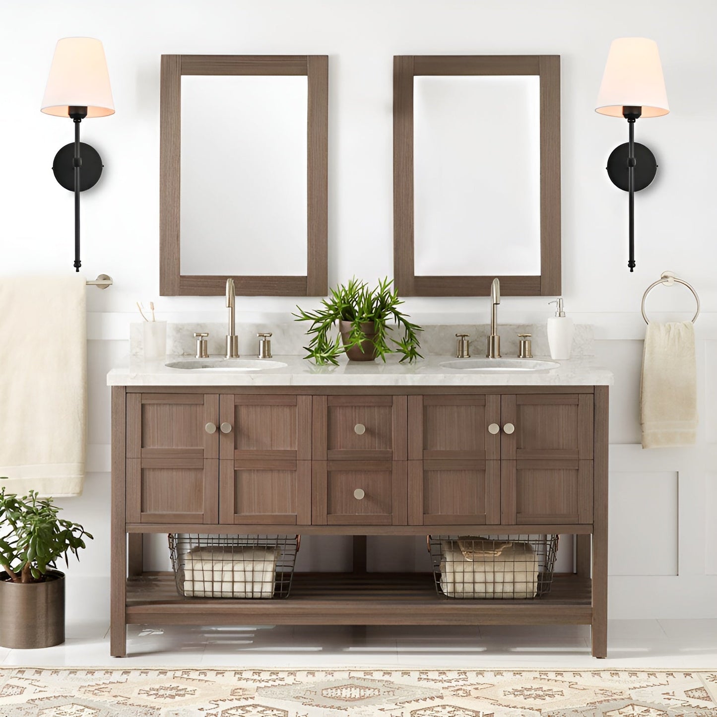 Noria – Élégante Applique Murale en Cuivre avec Abat-jour en Tissu