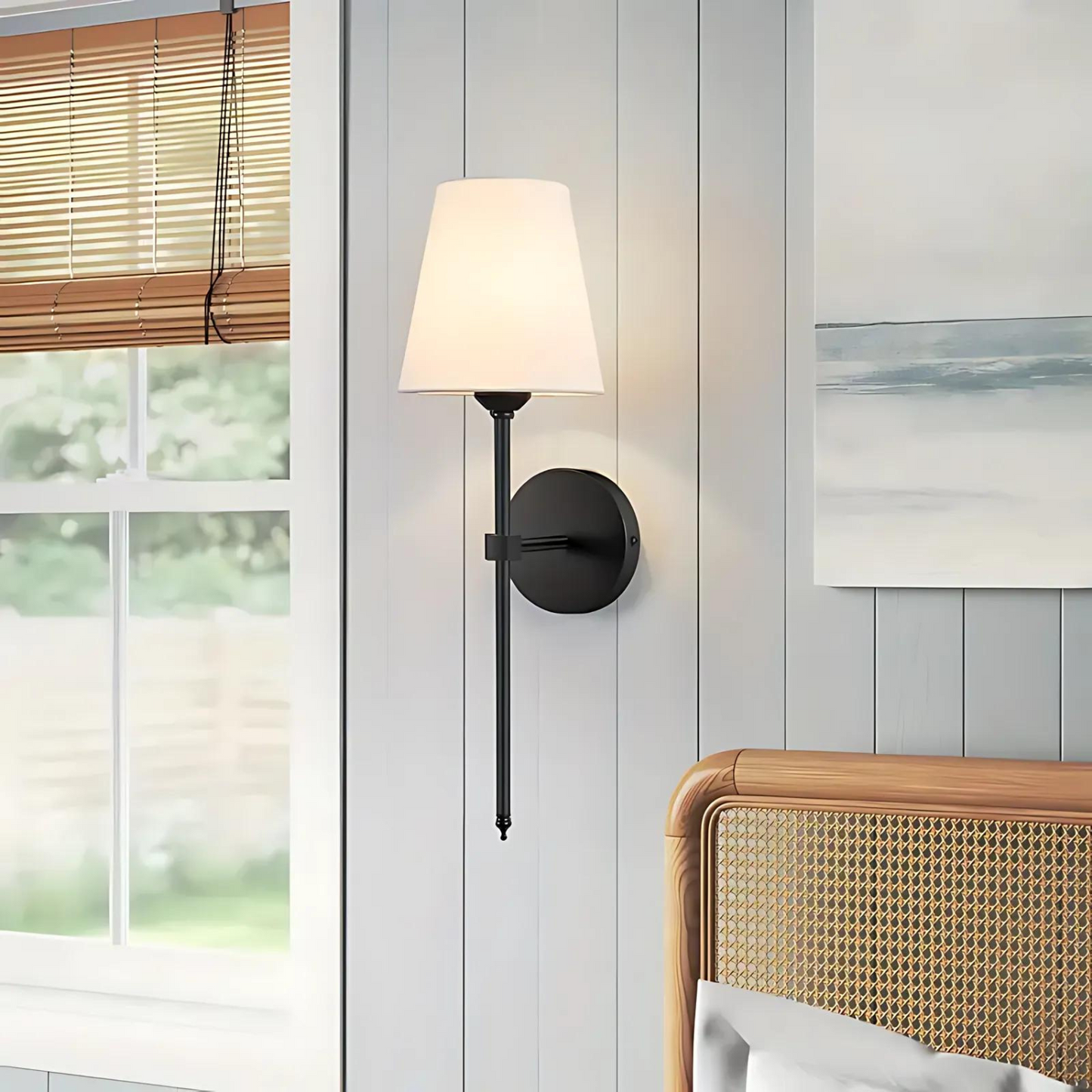 Noria – Élégante Applique Murale en Cuivre avec Abat-jour en Tissu