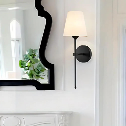 Noria – Élégante Applique Murale en Cuivre avec Abat-jour en Tissu