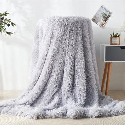 Lena – Couverture en laine peluche à deux couches unie