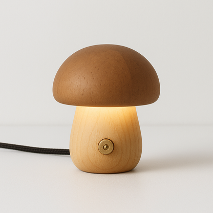 Mushka – Mignonne Lampe de Nuit LED en Bois Champignon