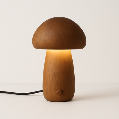 Mushka – Mignonne Lampe de Nuit LED en Bois Champignon