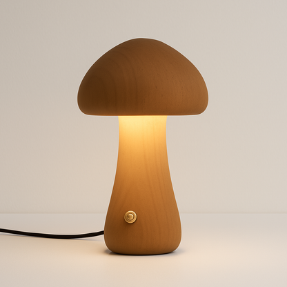 Mushka – Mignonne Lampe de Nuit LED en Bois Champignon