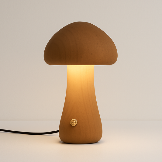 Mushka – Mignonne Lampe de Nuit LED en Bois Champignon