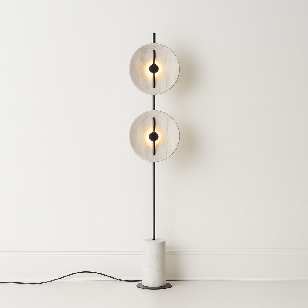 Mariel – Lampadaire en marbre blanc