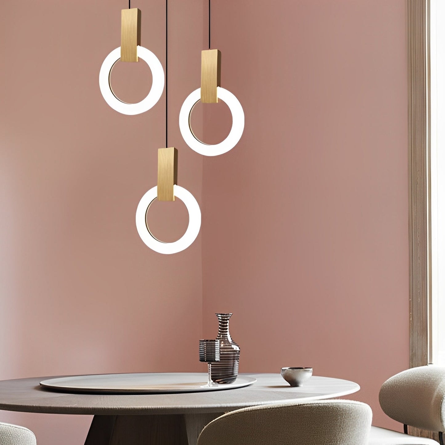 Nordra – Lampe suspendue LED au design anneau nordique pour espaces de vie modernes