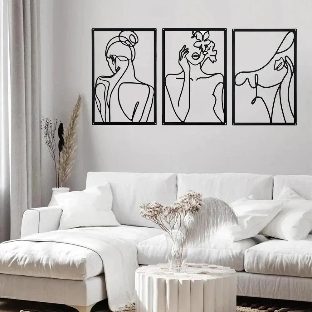 Vero - Décoration Murale Moderne Visage dans Main en Fer