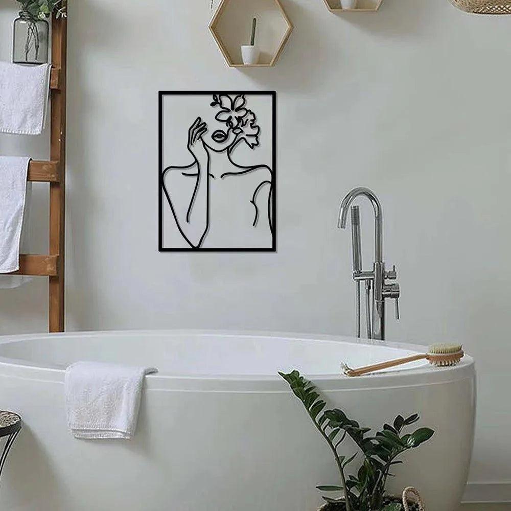 Vero - Décoration Murale Moderne Visage dans Main en Fer