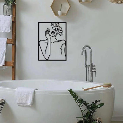 Vero - Décoration Murale Moderne Visage dans Main en Fer