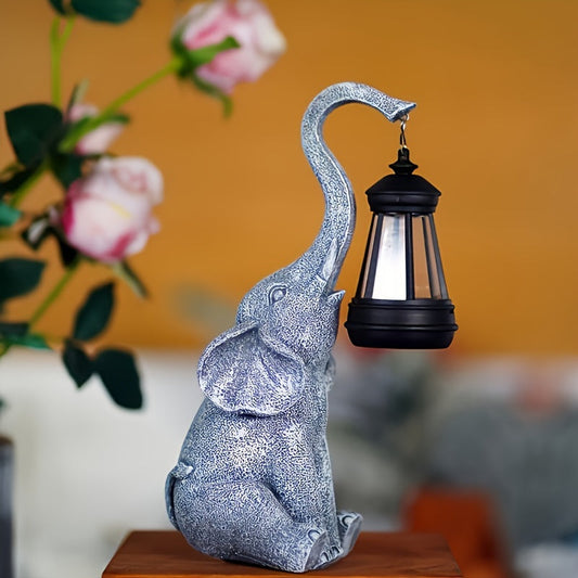 Rajan – Lampe Solaire de Jardin Éléphant en Résine