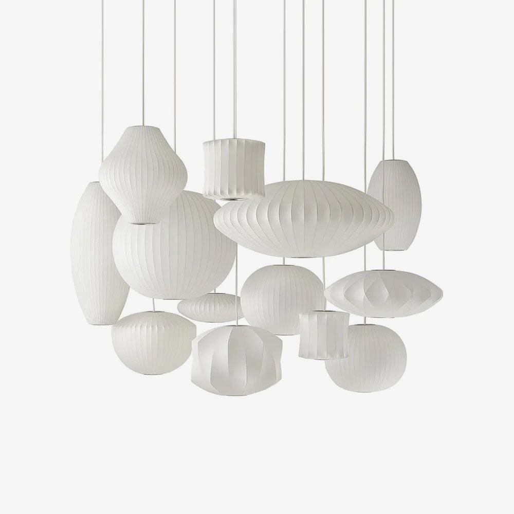 Mei – Lustre en tissu rond style lanterne