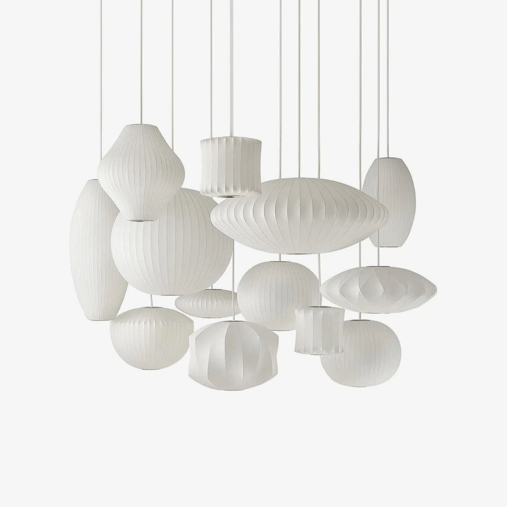 Xieno – Lustre en tissu au style moderne de lanterne