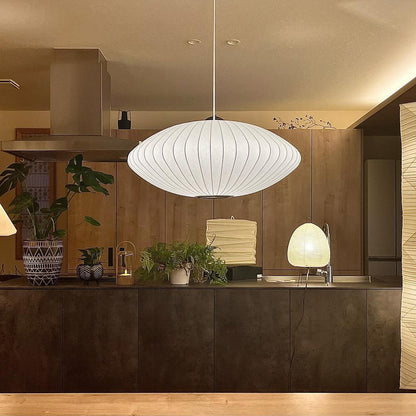 Mei – Lustre en tissu rond style lanterne