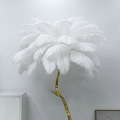 Franz – Lampe de Plancher Décorative en Résine Plume