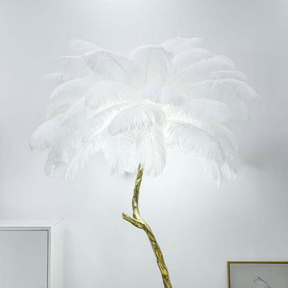 Franz – Lampe de Plancher Décorative en Résine Plume
