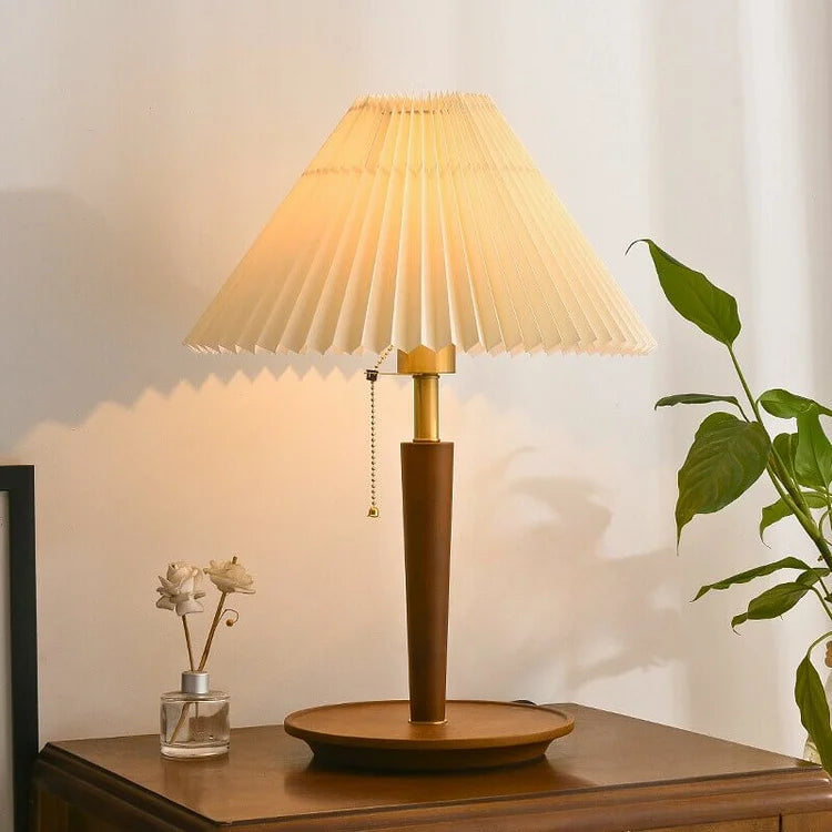 Sayuri – Lampe de chevet rétro en noyer