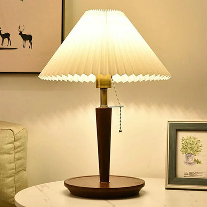 Sayuri – Lampe de chevet rétro en noyer
