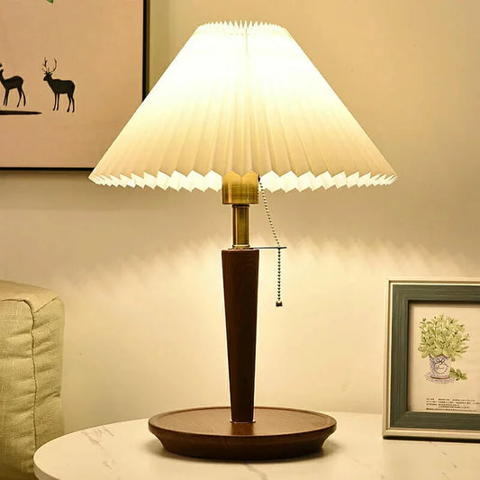 Sayuri – Lampe de chevet rétro en noyer