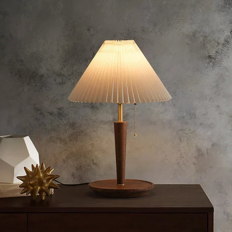 Sayuri – Lampe de chevet rétro en noyer