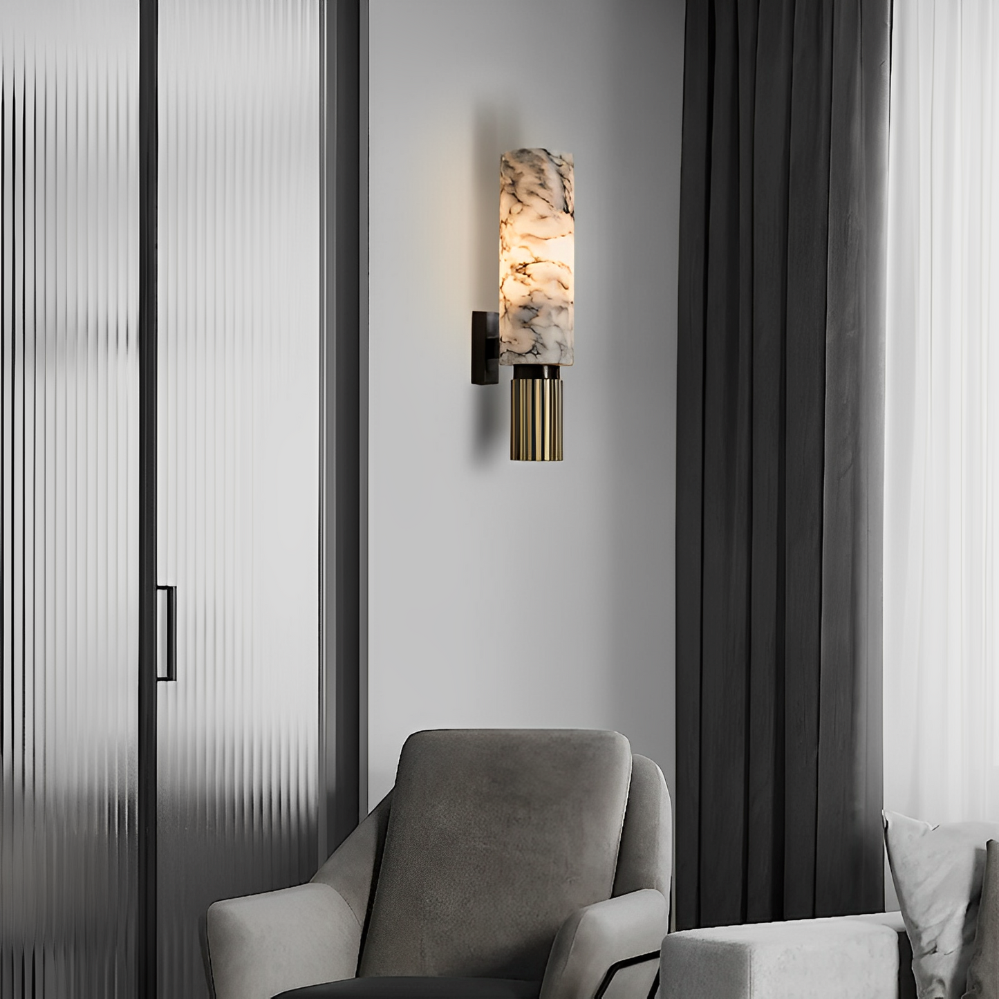 Valeria – Applique murale avec aspect marbre pour accents luxueux