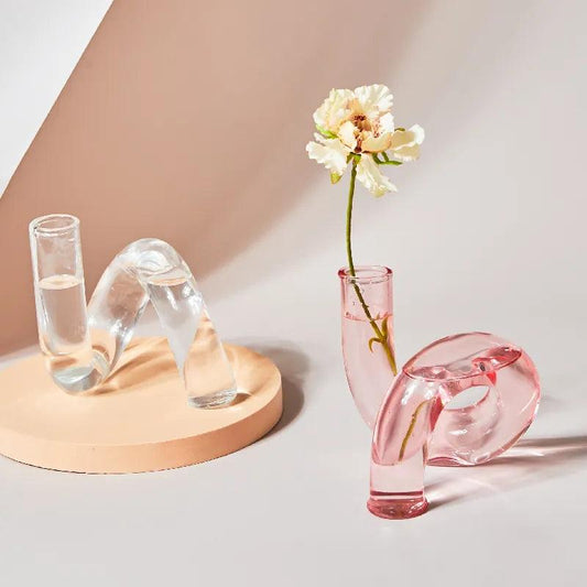 Chandelier en Verre Torsadé – Élégance Vintage pour Table ou Buffet