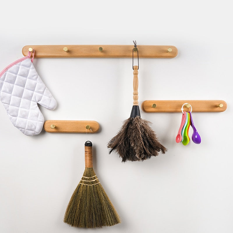 Brunn – Porte-manteau mural en bois massif & laiton