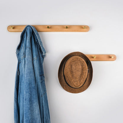 Brunn – Porte-manteau mural en bois massif & laiton