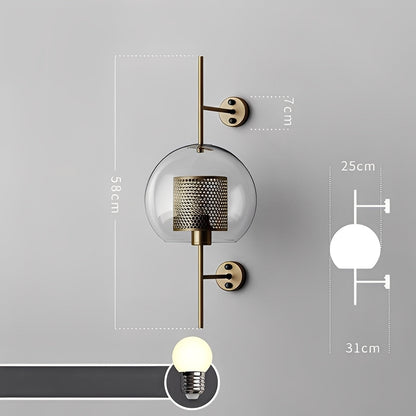 Valerio – Applique Murale Boule en Verre Rétro
