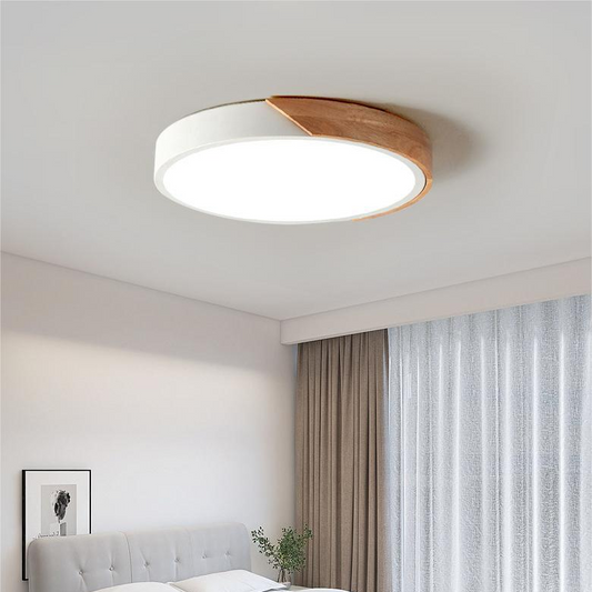 NordMacaron – Plafonnier en bois rond au style scandinave doux